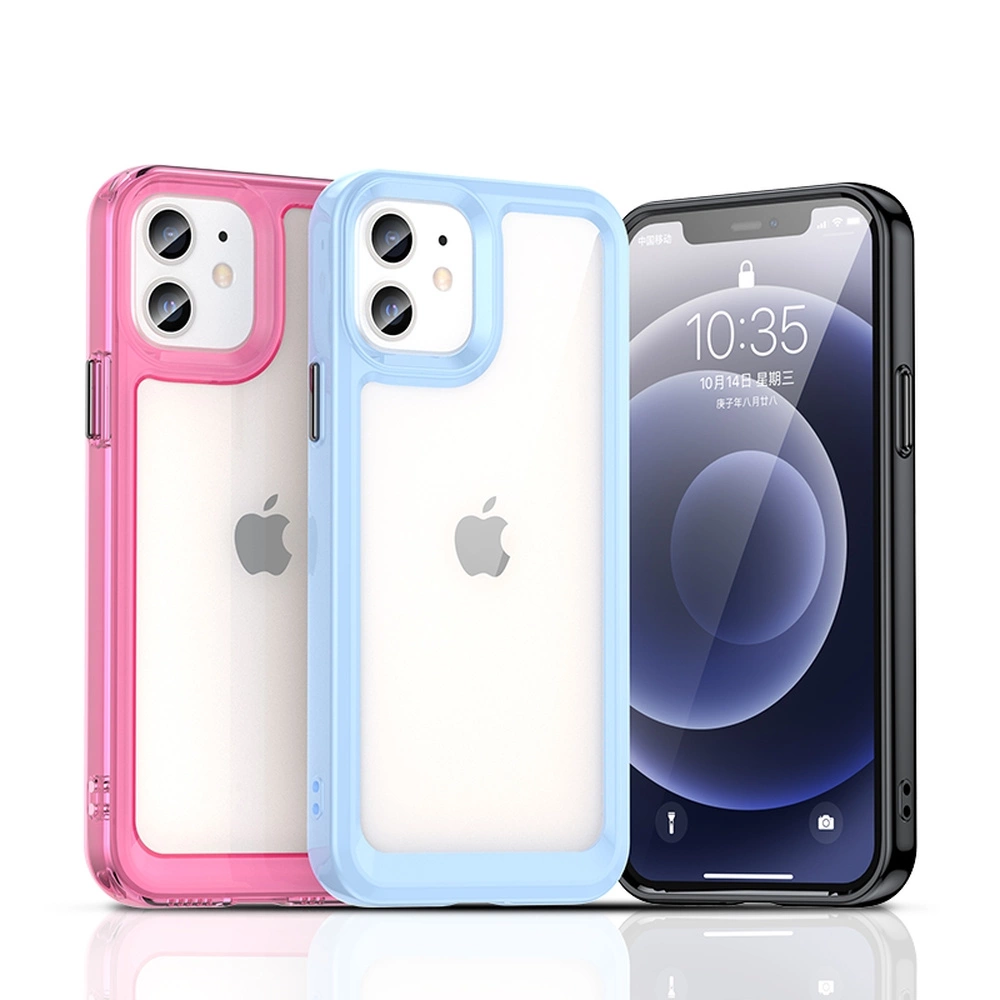 Outer Space Case for iPhone 12 hard cover with a gel frame blackeng