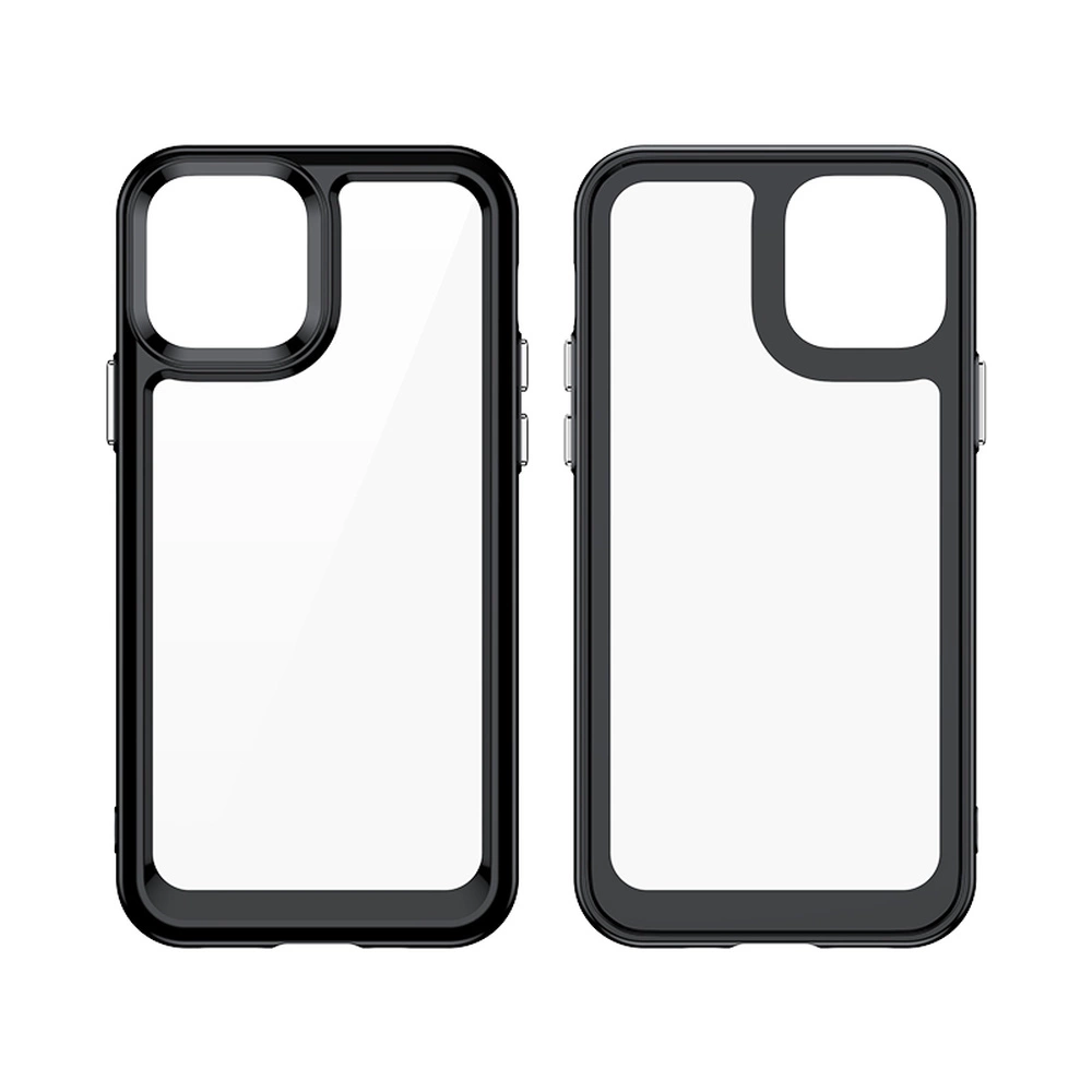 Outer Space Case for iPhone 12 hard cover with a gel frame blackeng