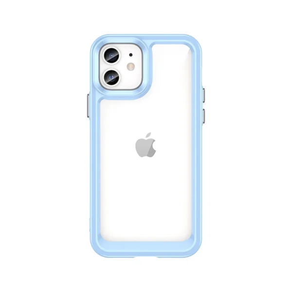 Outer Space Case for iPhone 12 hard cover with gel frame blueeng
