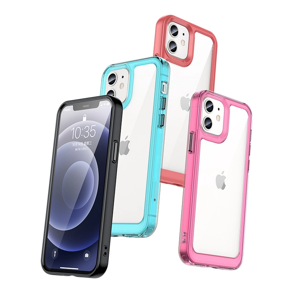 Outer Space Case for iPhone 12 hard cover with gel frame blueeng