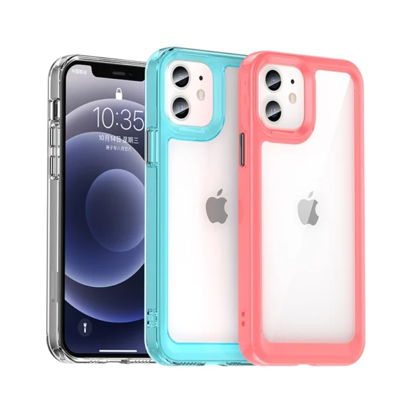 Outer Space Case for iPhone 12 hard cover with gel frame blueeng