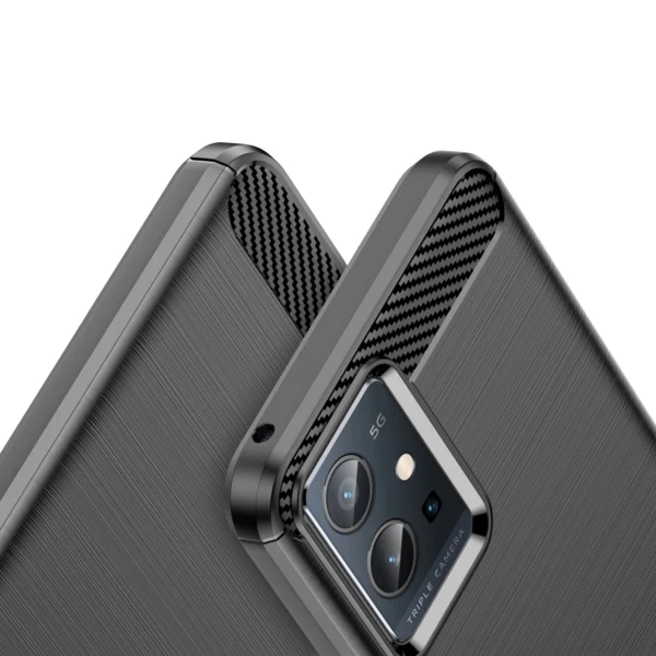 Carbon Case Flexible Cover Sleeve Vivo Y55 / Y75 / Y33s / iQOO Z6 / iQOO U5 blackeng