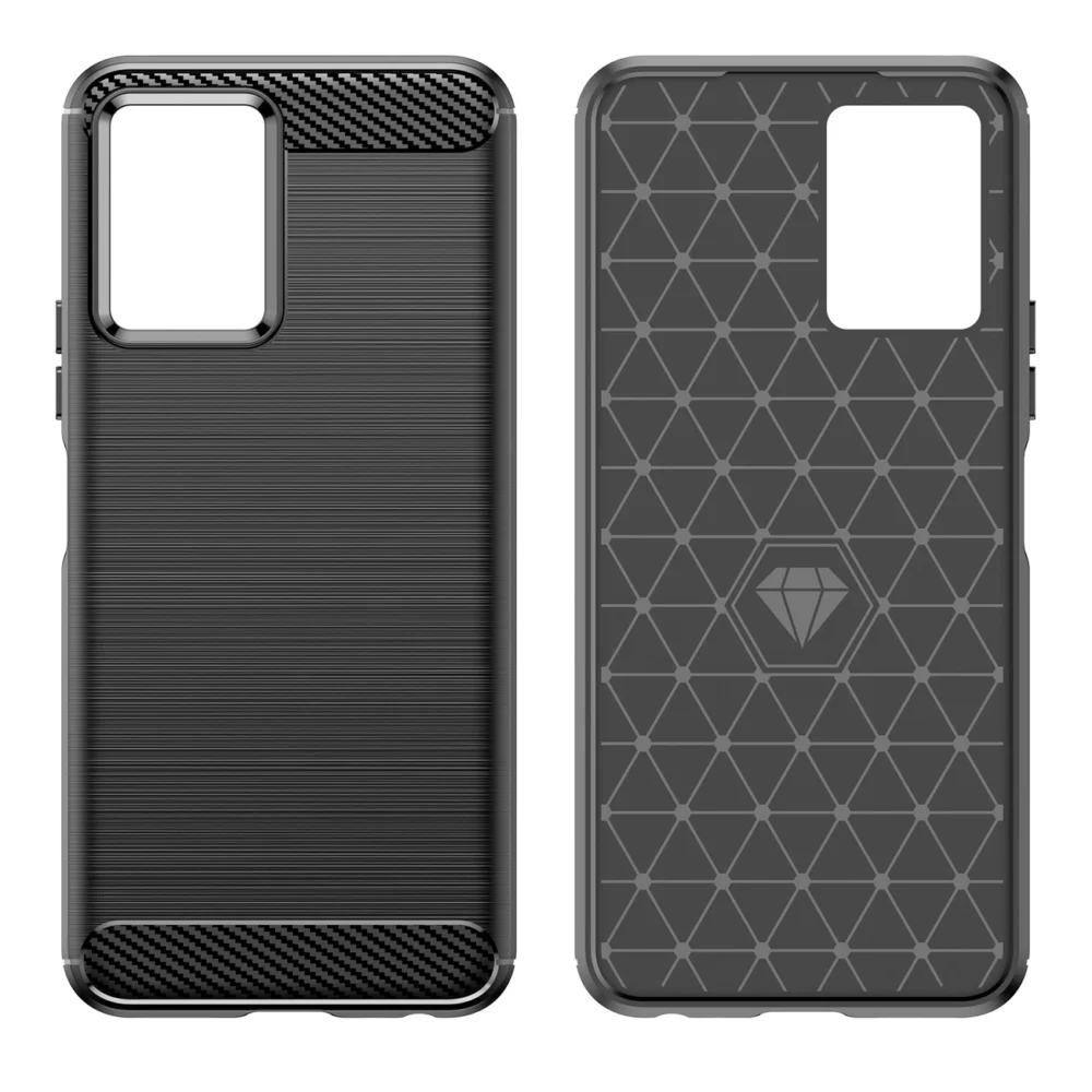 Carbon Case Flexible Cover Sleeve Vivo Y55 / Y75 / Y33s / iQOO Z6 / iQOO U5 blackeng
