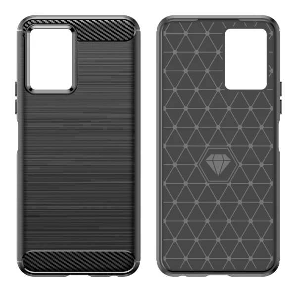 Carbon Case Flexible Cover Sleeve Vivo Y55 / Y75 / Y33s / iQOO Z6 / iQOO U5 blackeng
