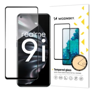 Wozinsky Tempered Glass Full Glue Super Tough Screen Protector Full Coveraged with Frame Case Friendly for Oppo A76 / Oppo A36 / Realme 9i blackeng