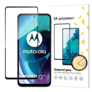 Wozinsky Tempered Glass Full Glue Super Tough Screen Protector Full Coveraged with Frame Case Friendly for Motorola Moto G71 5G blackeng