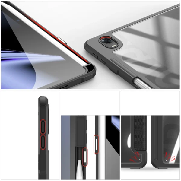 Dux Ducis Toby Armored Flip Smart Case for Oppo Pad with Stylus Holder Blackeng