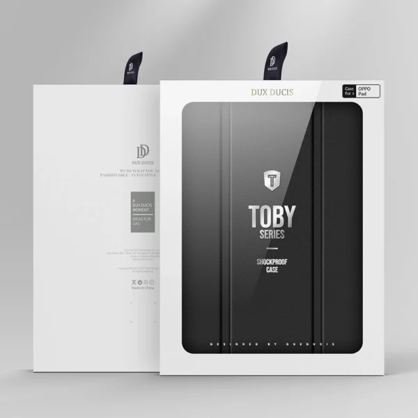 Dux Ducis Toby Armored Flip Smart Case for Oppo Pad with Stylus Holder Blackeng
