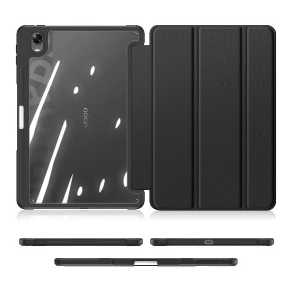 Dux Ducis Toby Armored Flip Smart Case for Oppo Pad with Stylus Holder Blackeng