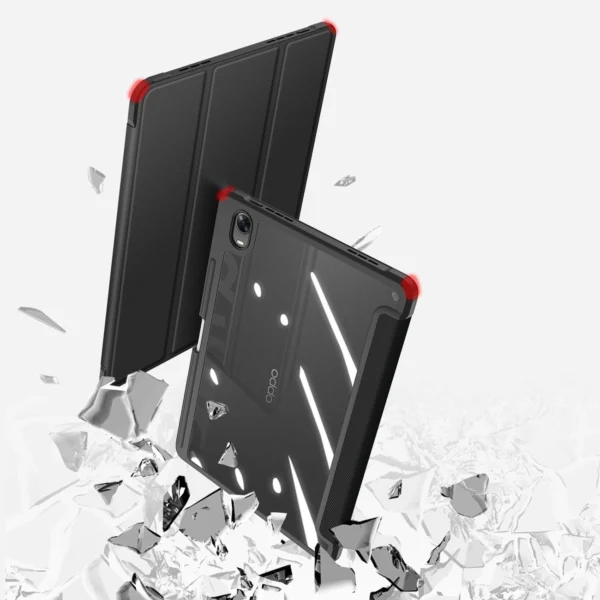 Dux Ducis Toby Armored Flip Smart Case for Oppo Pad with Stylus Holder Blackeng