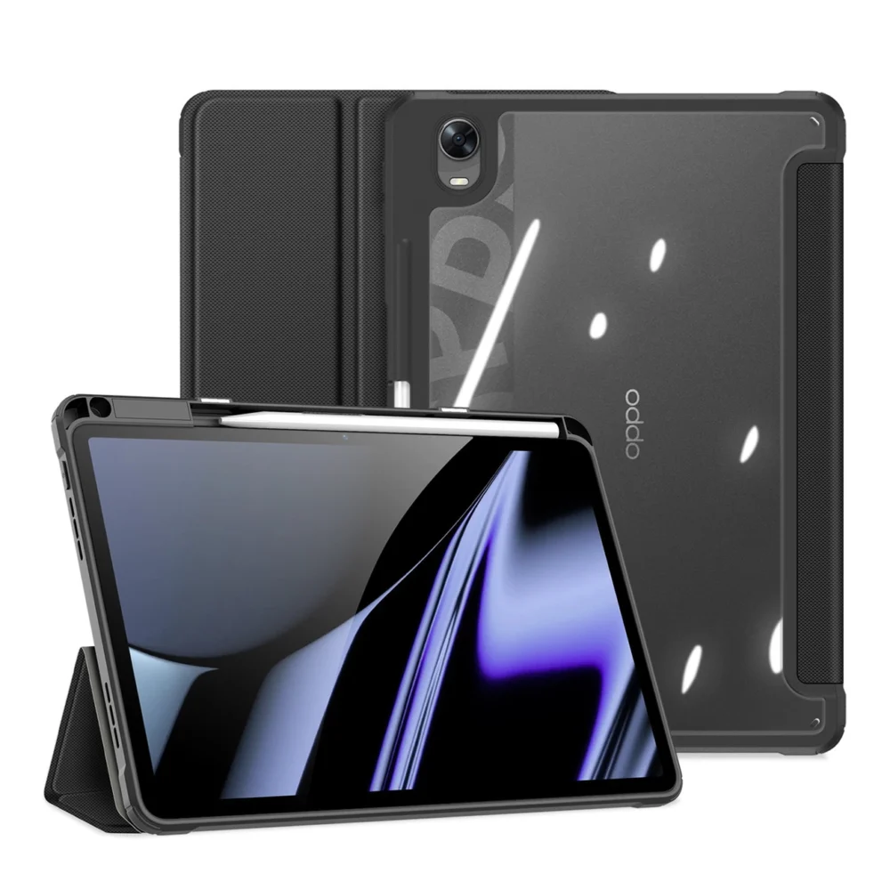 Dux Ducis Toby Armored Flip Smart Case for Oppo Pad with Stylus Holder Blackeng