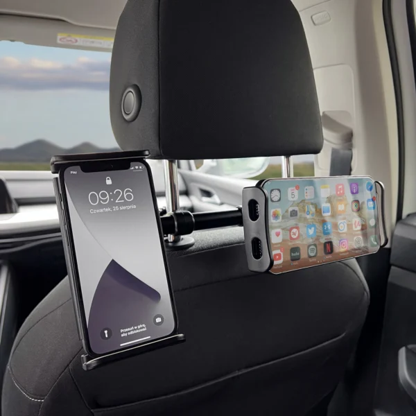 Wozinsky dual car phone holder for headrest black (WTHBK1)eng