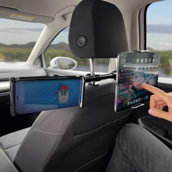 Wozinsky dual car phone holder for headrest black (WTHBK1)eng