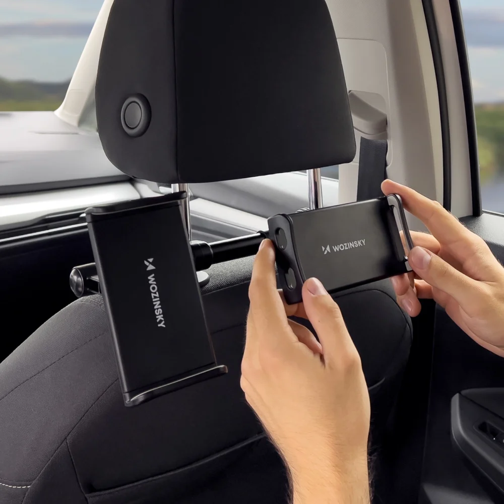 Wozinsky dual car phone holder for headrest black (WTHBK1)eng