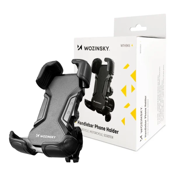 Wozinsky strong phone holder for the handlebar of a bicycle, motorcycle, scooters black (WBHBK6)eng
