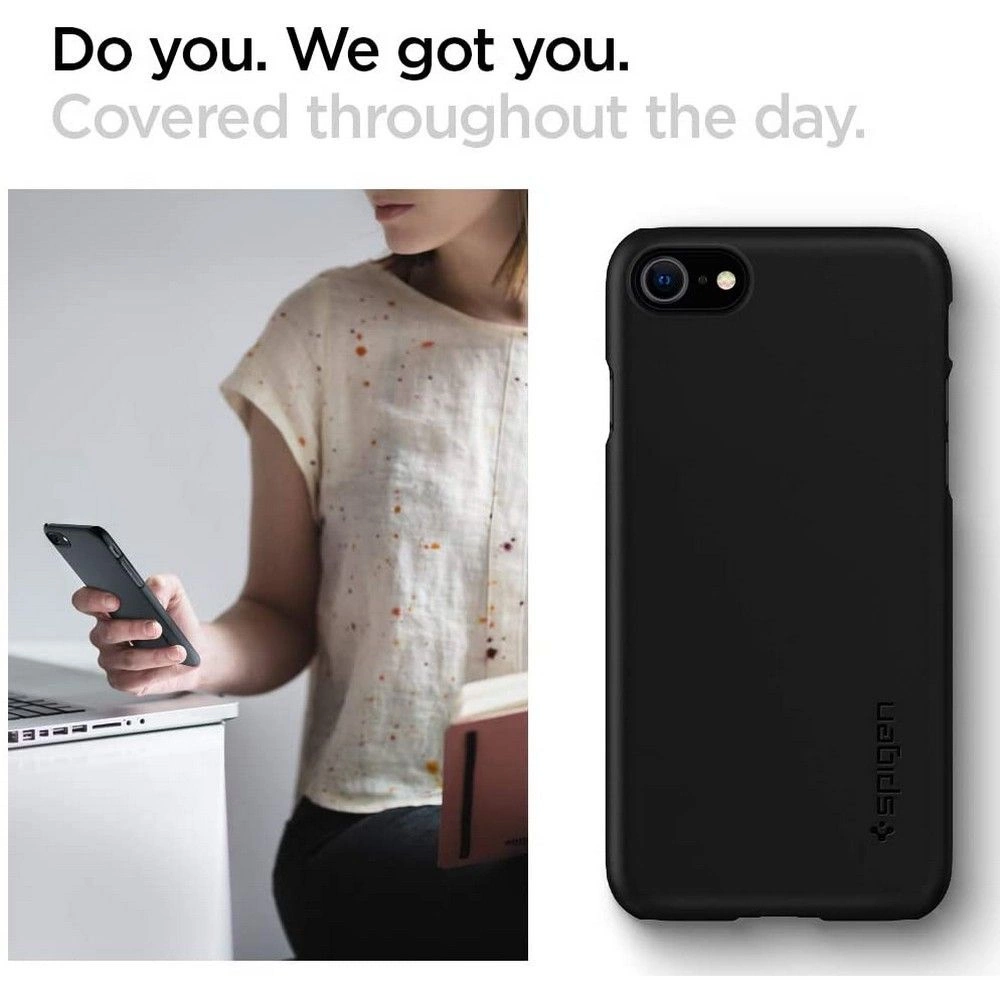 Spigen Thin Fit Case for iPhone 7 / 8 / SE 2020 / 2022 - Blackeng