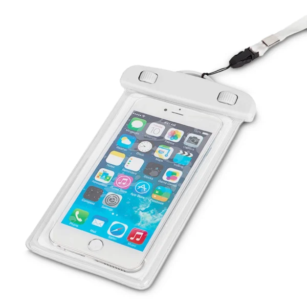 PVC waterproof phone case with lanyard - whiteeng