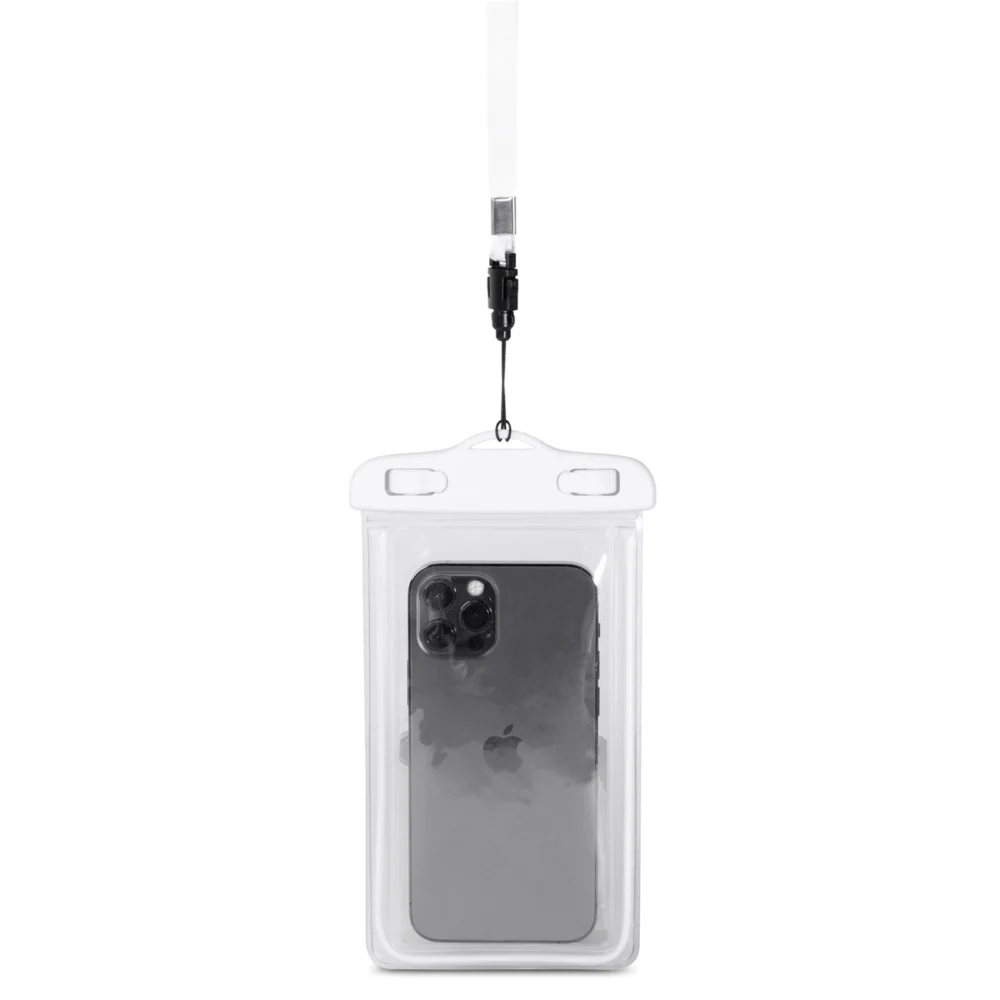 PVC waterproof phone case with lanyard - whiteeng