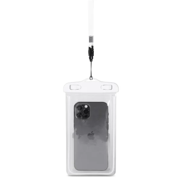 PVC waterproof phone case with lanyard - whiteeng