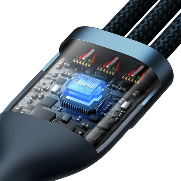 Baseus Flash Series II cable USB - USB Type C / Lightning / micro USB 100 W 1.2 m blue (CASS030003)eng