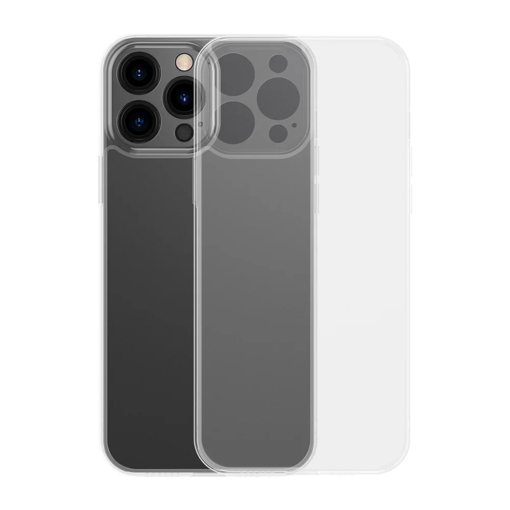 Baseus Frosted Glass Case Cover for iPhone 13 Pro Hard Cover with Gel Frame Transparent (ARWS000702)eng
