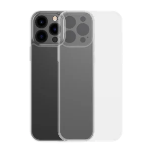 Baseus Frosted Glass Case Cover for iPhone 13 Pro Hard Cover with Gel Frame Transparent (ARWS000702)eng