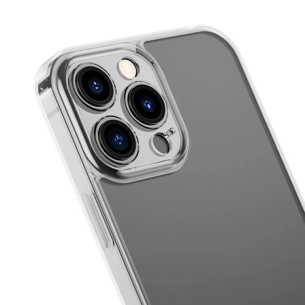 Baseus Frosted Glass Case Cover for iPhone 13 Pro Hard Cover with Gel Frame Transparent (ARWS000702)eng
