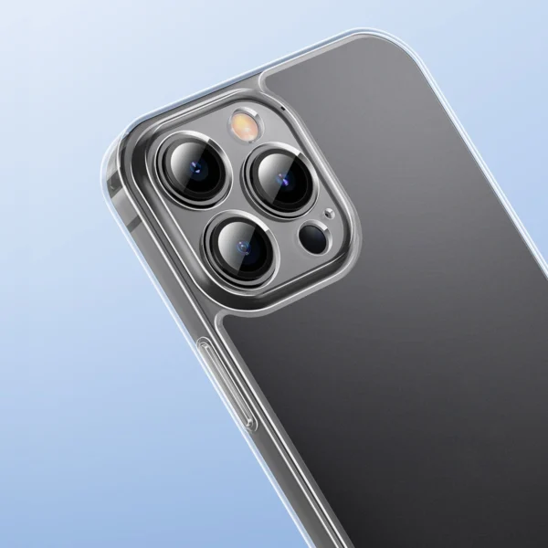 Baseus Frosted Glass Case Cover for iPhone 13 Pro Hard Cover with Gel Frame Transparent (ARWS000702)eng