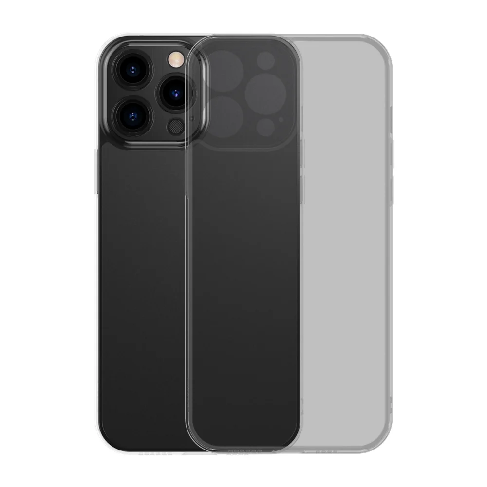 Baseus Frosted Glass Case Cover for iPhone 13 Pro Hard Cover with Gel Frame black (ARWS001001)eng