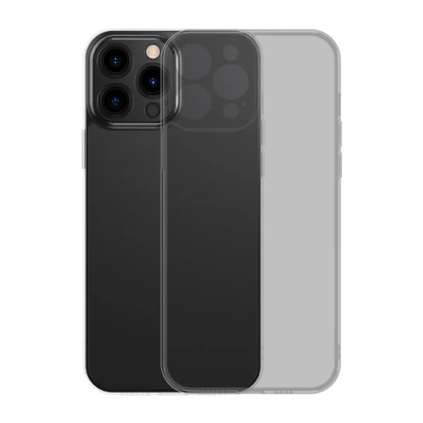 Baseus Frosted Glass Case Cover for iPhone 13 Pro Hard Cover with Gel Frame black (ARWS001001)eng