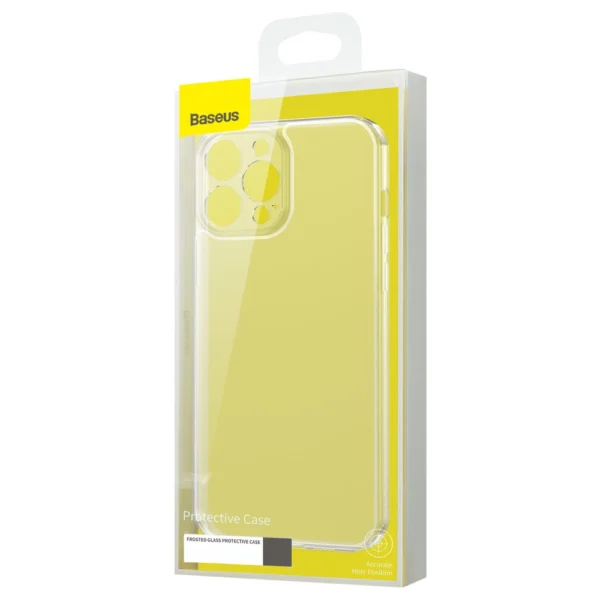 Baseus Frosted Glass Case Cover for iPhone 13 Pro Hard Cover with Gel Frame black (ARWS001001)eng