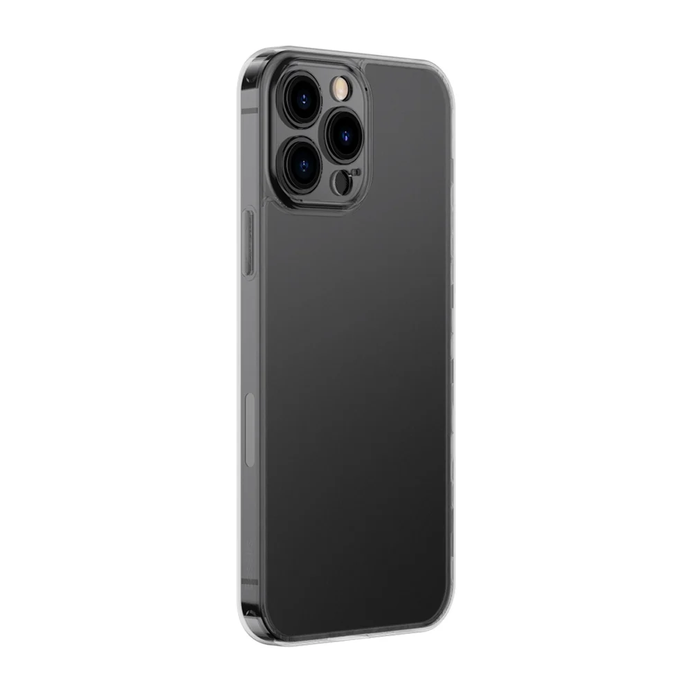 Baseus Frosted Glass Case Cover for iPhone 13 Pro Hard Cover with Gel Frame black (ARWS001001)eng
