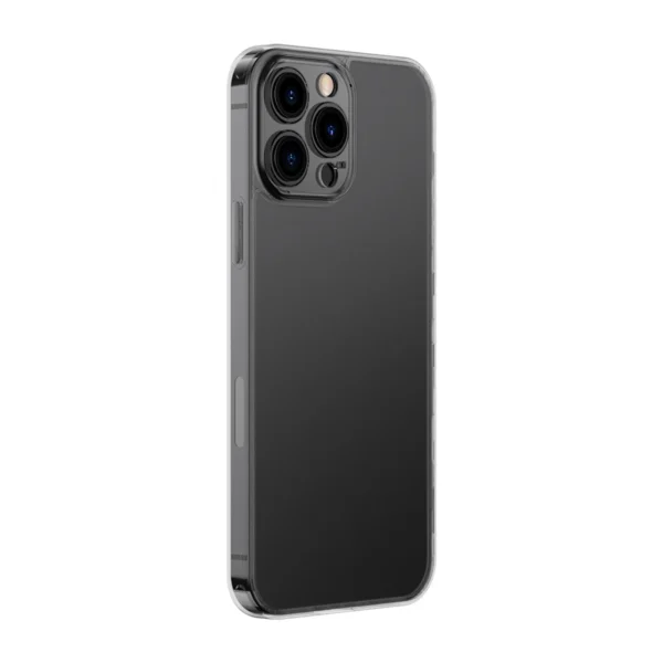 Baseus Frosted Glass Case Cover for iPhone 13 Pro Hard Cover with Gel Frame black (ARWS001001)eng
