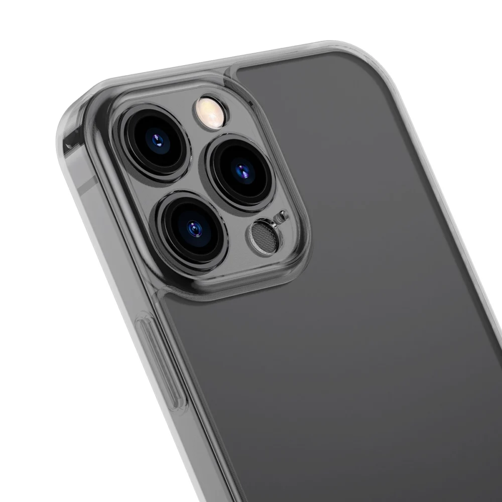 Baseus Frosted Glass Case Cover for iPhone 13 Pro Hard Cover with Gel Frame black (ARWS001001)eng