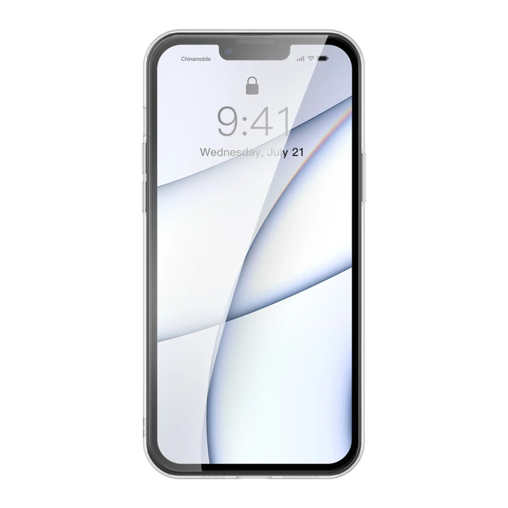 Baseus Frosted Glass Case Cover for iPhone 13 Pro Hard Cover with Gel Frame black (ARWS001001)eng