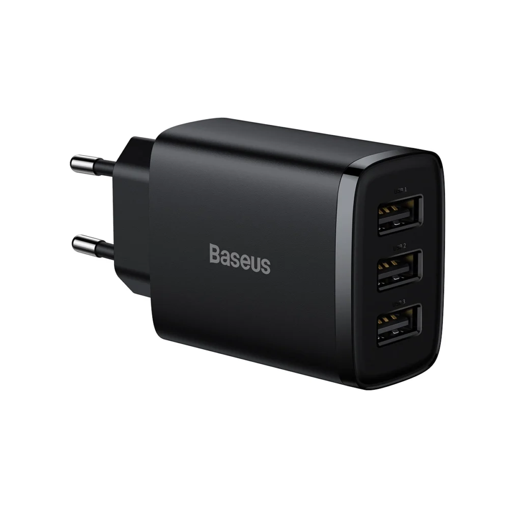 Baseus Compact charger 3x USB 17W black (CCXJ020101)eng