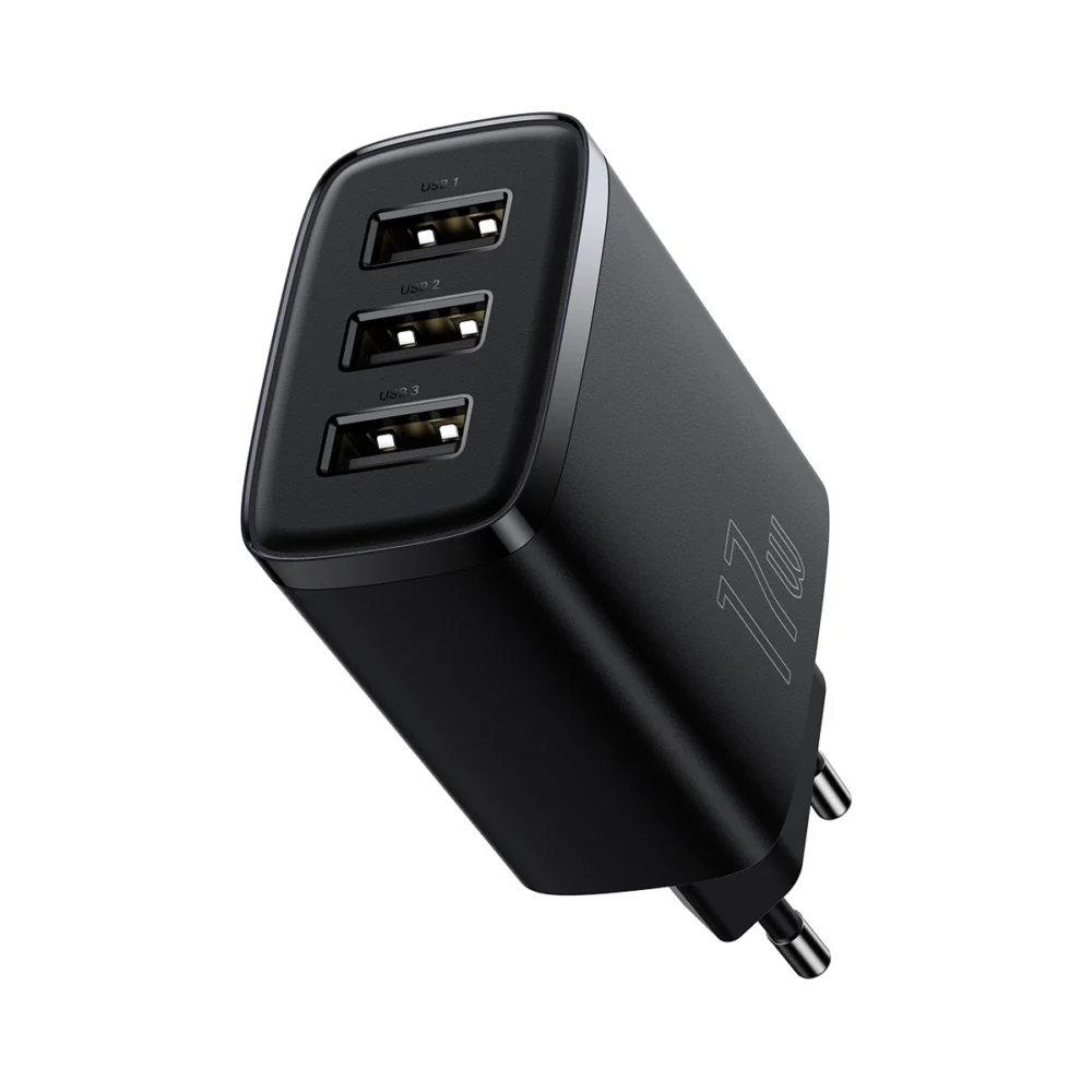 Baseus Compact charger 3x USB 17W black (CCXJ020101)eng