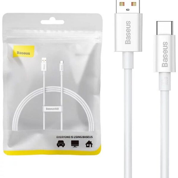 BASEUS cable USB A to Type C PD 6A 100W P10320102214-00 1 m white