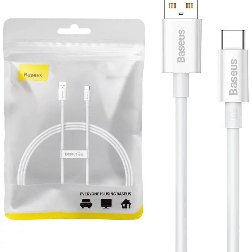 BASEUS cable USB A to Type C PD 6A 100W P10320102214-00 1 m white