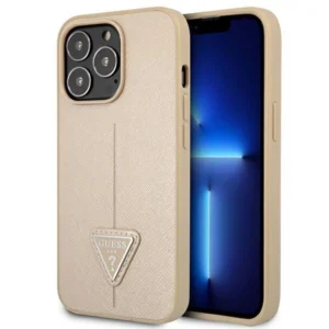 Guess GUHCP13LPSATLE iPhone 13 Pro / 13 6.1" beige/beige hardcase SaffianoTriangle Logoeng