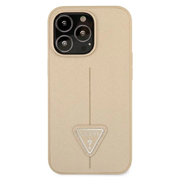 Guess GUHCP13LPSATLE iPhone 13 Pro / 13 6.1" beige/beige hardcase SaffianoTriangle Logoeng