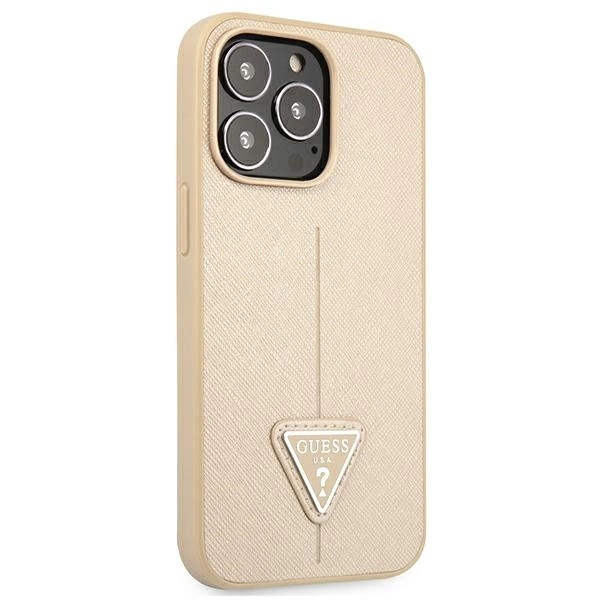 Guess GUHCP13LPSATLE iPhone 13 Pro / 13 6.1" beige/beige hardcase SaffianoTriangle Logoeng