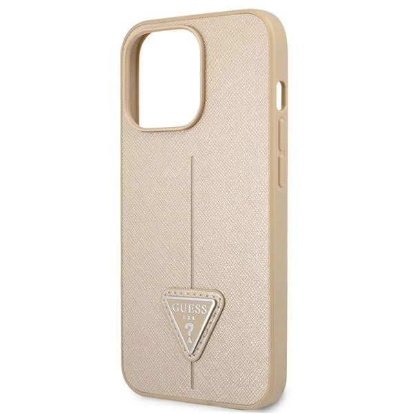 Guess GUHCP13LPSATLE iPhone 13 Pro / 13 6.1" beige/beige hardcase SaffianoTriangle Logoeng