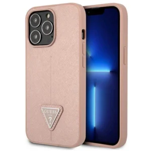 Guess GUHCP13LPSATLP iPhone 13 Pro / 13 6.1" pink/pink hardcase SaffianoTriangle Logoeng