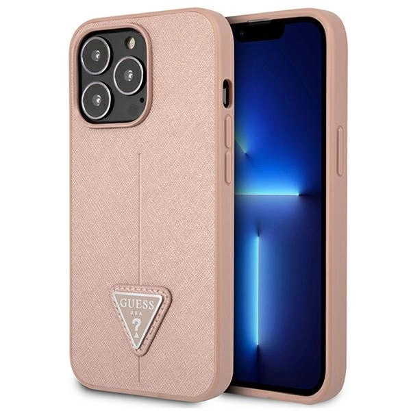Guess GUHCP13LPSATLP iPhone 13 Pro / 13 6.1" pink/pink hardcase SaffianoTriangle Logoeng