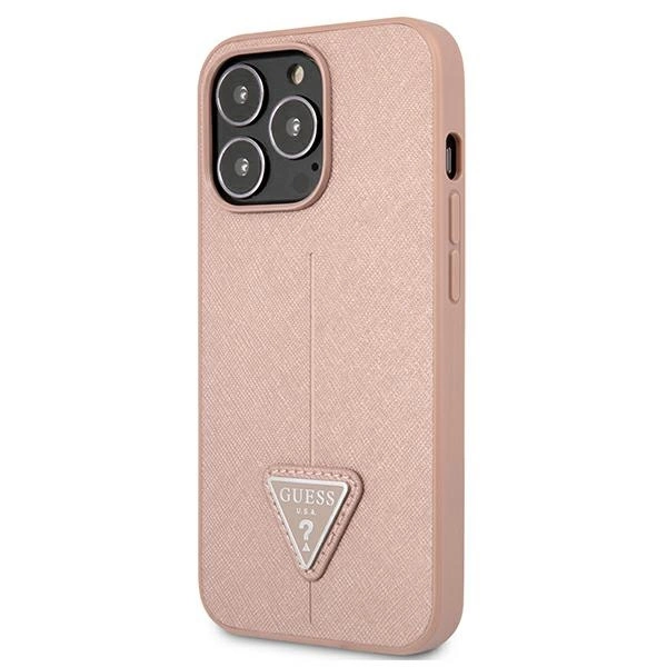 Guess GUHCP13LPSATLP iPhone 13 Pro / 13 6.1" pink/pink hardcase SaffianoTriangle Logoeng