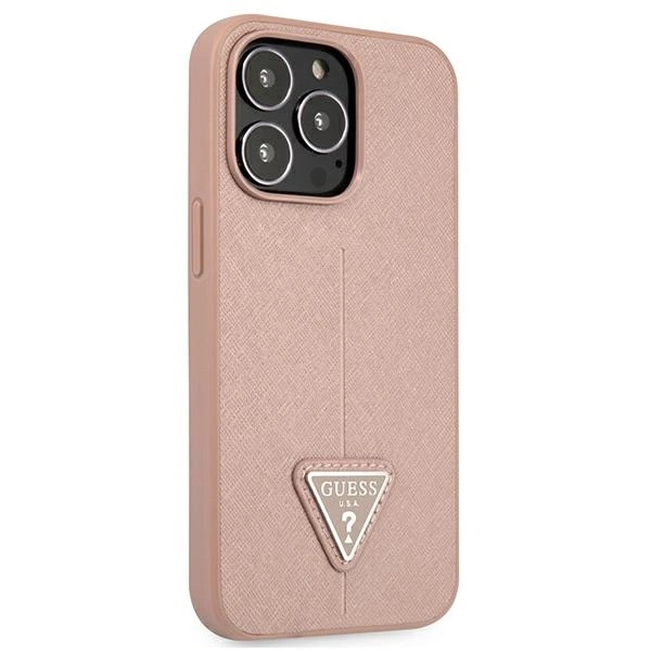 Guess GUHCP13LPSATLP iPhone 13 Pro / 13 6.1" pink/pink hardcase SaffianoTriangle Logoeng