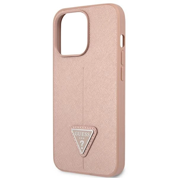 Guess GUHCP13LPSATLP iPhone 13 Pro / 13 6.1" pink/pink hardcase SaffianoTriangle Logoeng