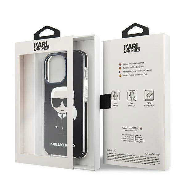 Karl Lagerfeld KLHCP13LTPEIKK iPhone 13 Pro / 13 6,1" hardcase czarny/black Iconik Karleng