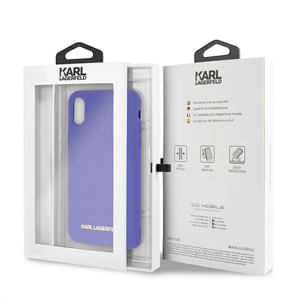 Karl Lagerfeld Silicone iPhone X/Xs Case - Purpleeng